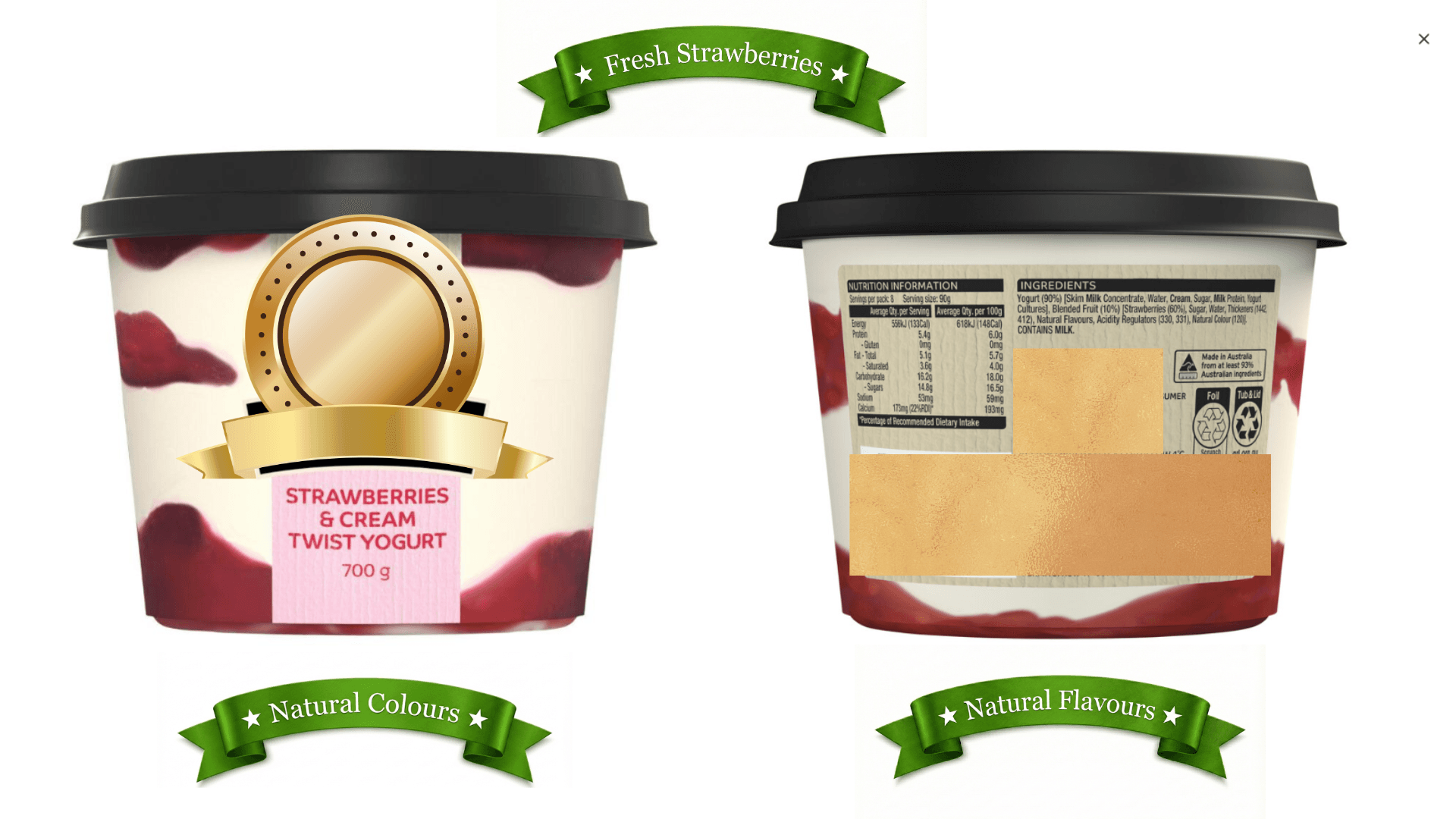 Marketing image of a strawberry yogurt pot